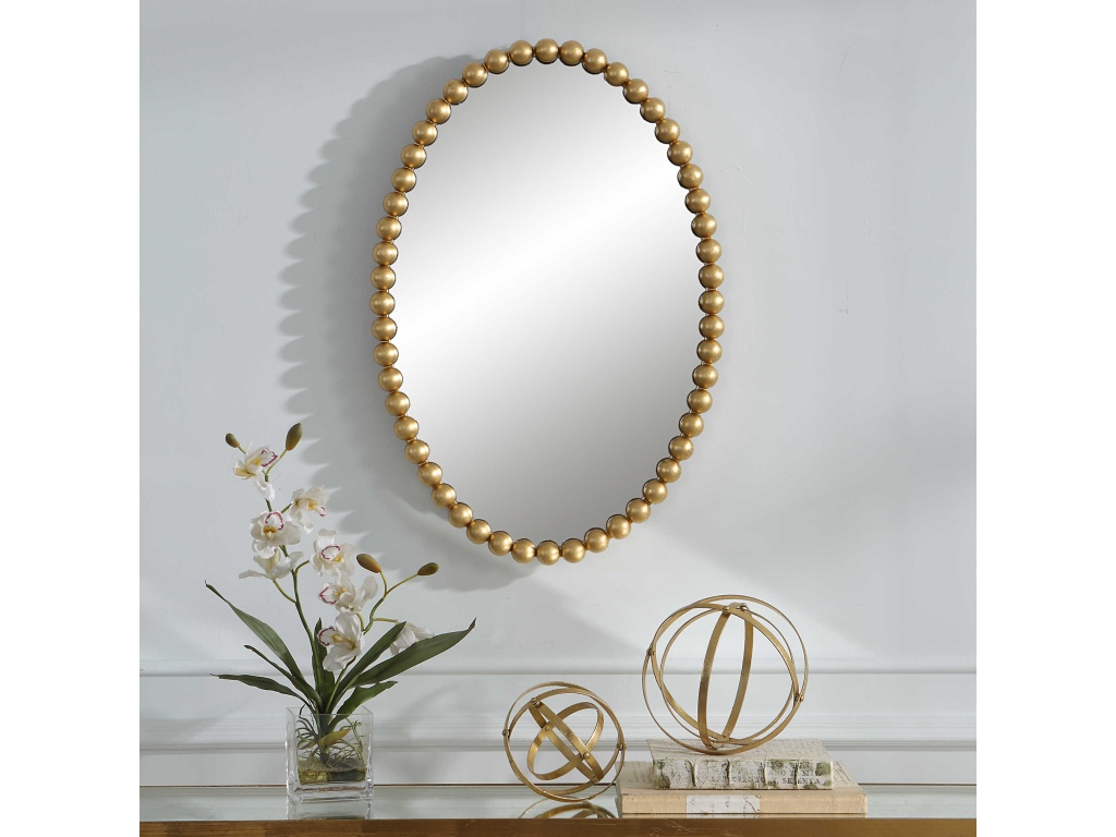 Serna Oval Mirror, Gold