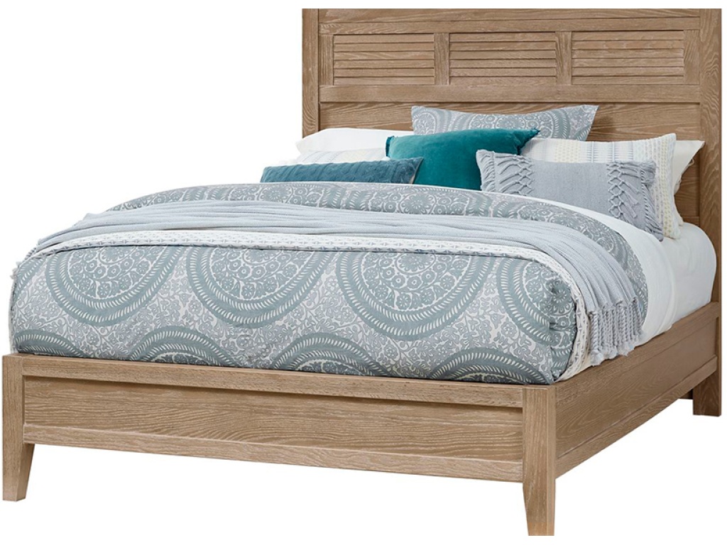 Louvered Bed With Low Profile Footboard In Deep Sand