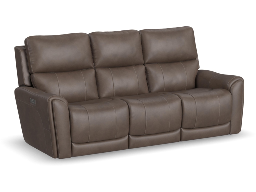 Power Reclining Sofa With Console And Power Headrests And Lumbar