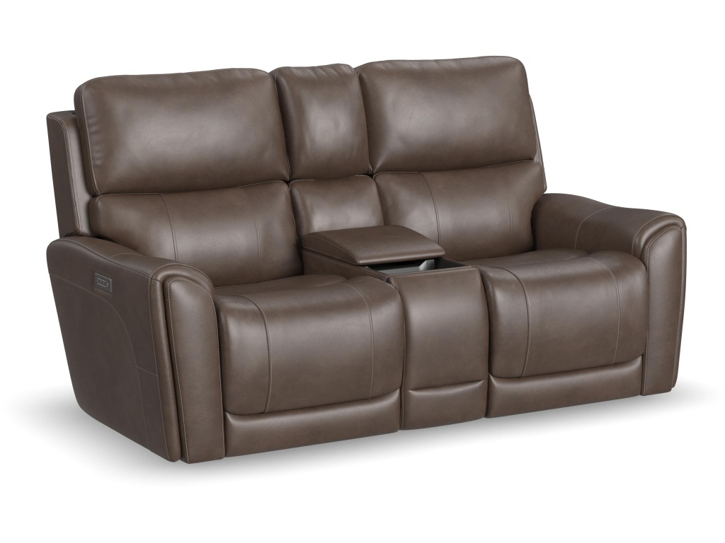 Power Reclining Loveseat With Console And Power Headrests And Lumbar