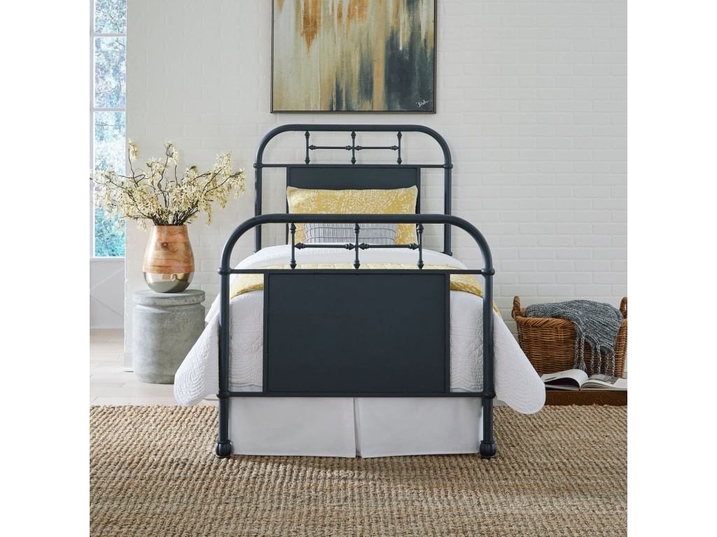 Twin Metal Bed - Navy