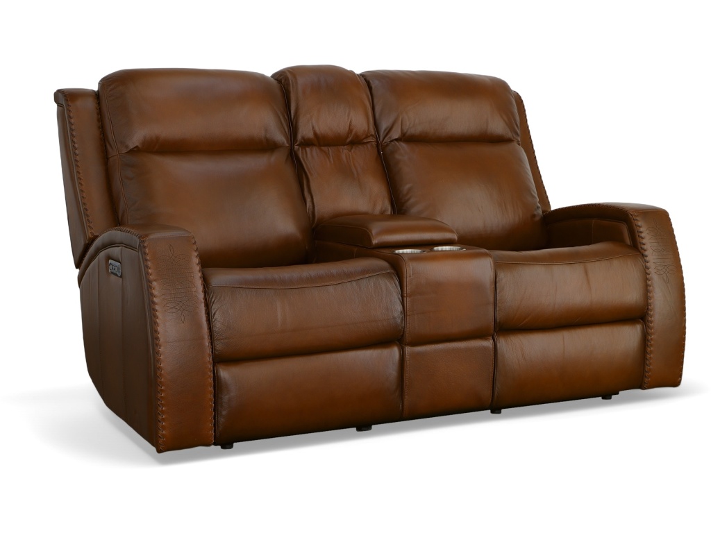 Power Reclining Loveseat With Console And Power Headrests