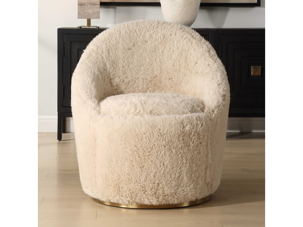 Crue Swivel Chair, Sheepskin