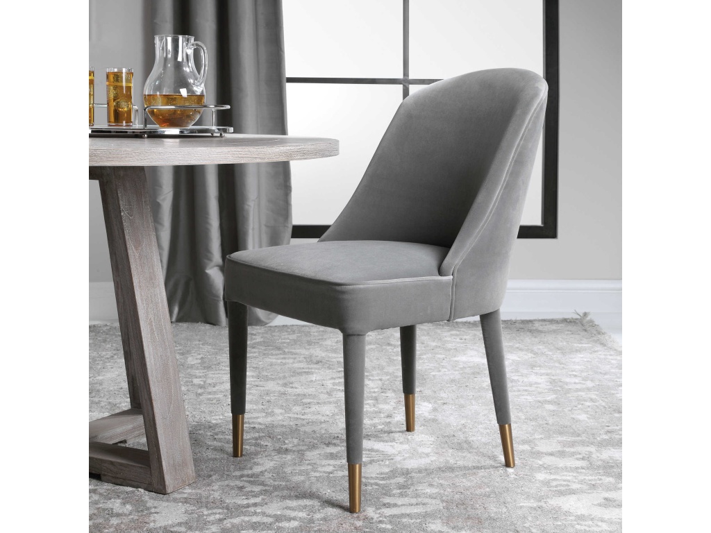 Brie Armless Chair, Gray, 2 Per Box, Priced Each