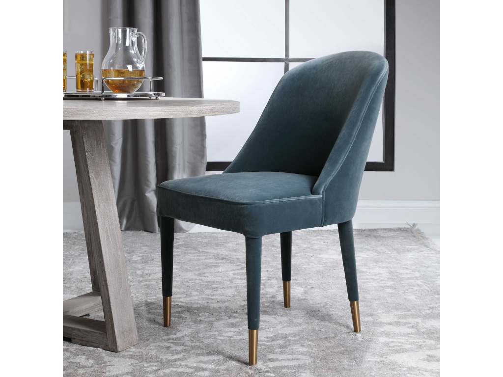 Brie Armless Chair, Blue, 2 Per Box, Priced Each