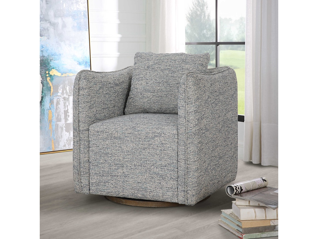 Corben Swivel Chair, Blue