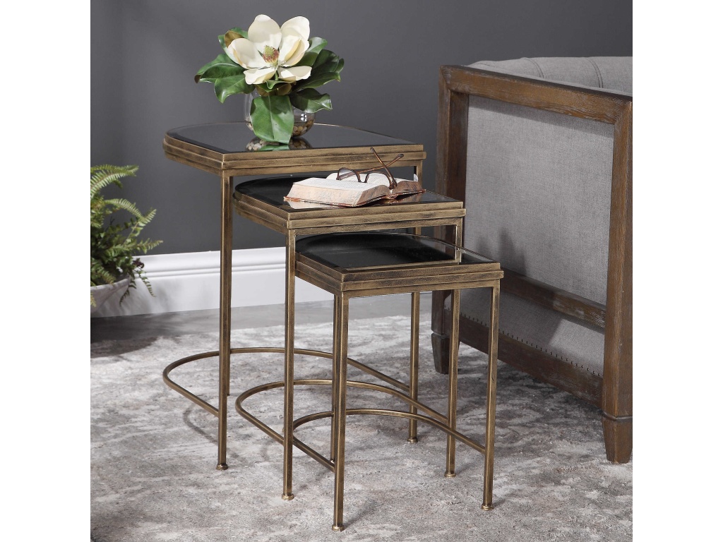 India Nesting Tables, Gold, S/3