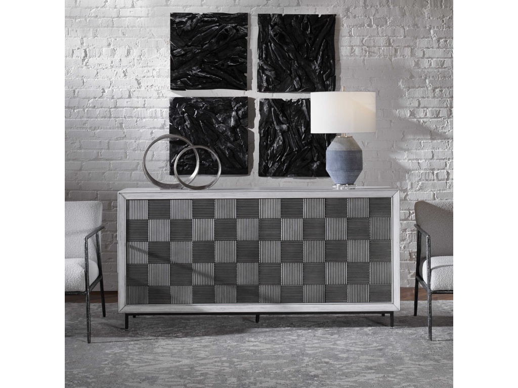 Checkerboard 4 Door Cabinet