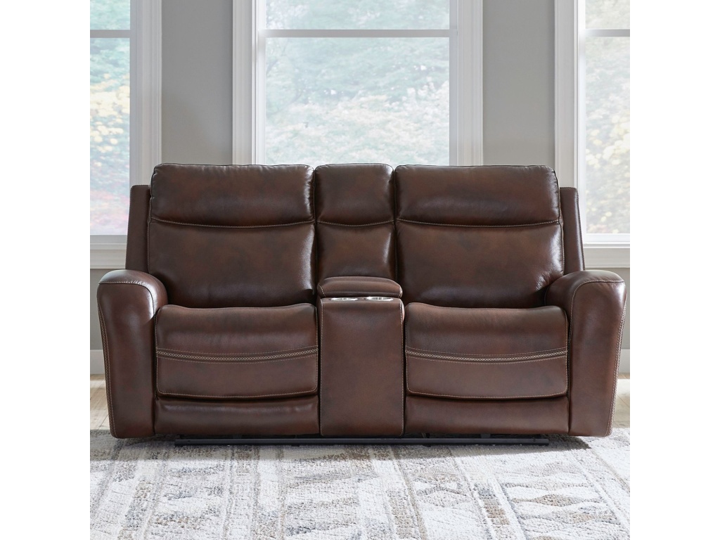 Loveseat w/Console P2 &amp; ZG - Cognac