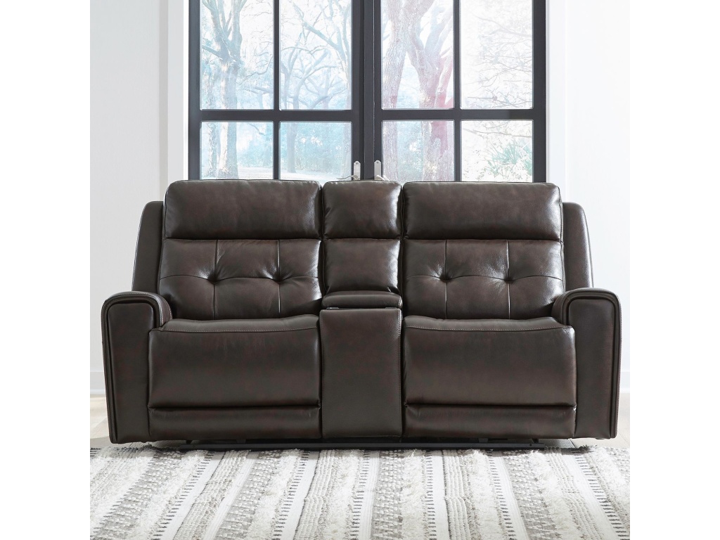 Loveseat w/Console P3 & ZG - Dark Brown