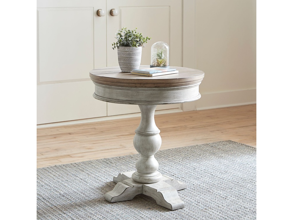 Round Pedestal Chair Side Table