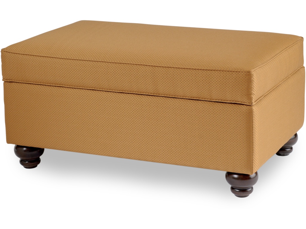 Storage Ottoman With Turned Leg