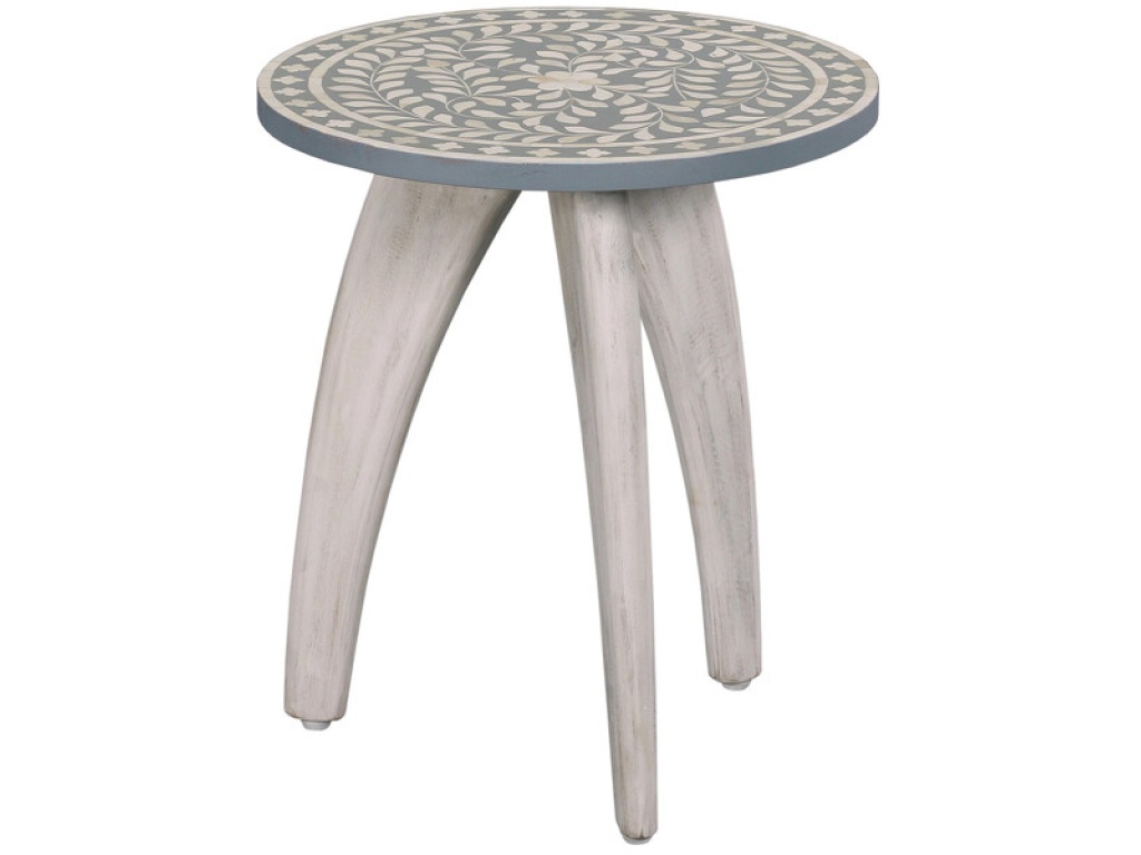 Blossom Inlay Accent Table/Gray