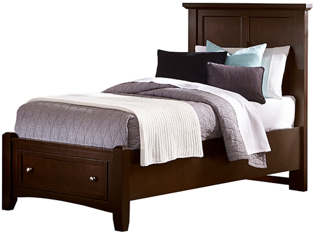 Twin Mansion Storage Bed - Merlot Finish