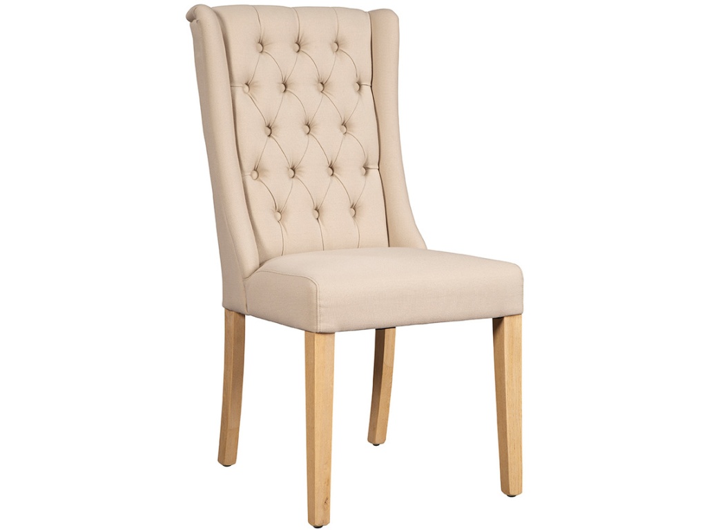 Tufted Linen Side Chair