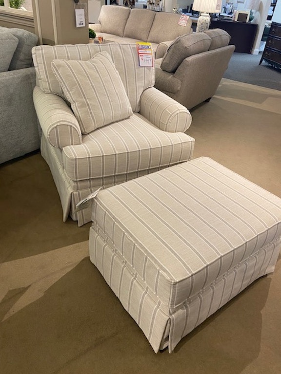 C9 STRIPED CHAIR AND OTTOMAN
