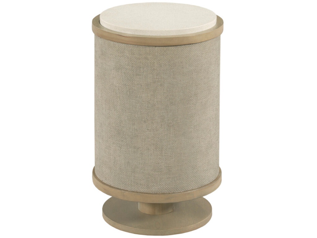 Round Linen Chairside Table